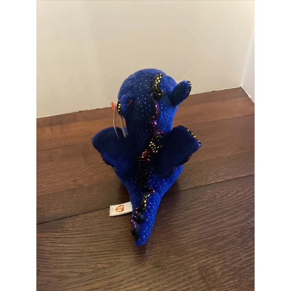 Ty Beanie Boos 6 INCH Saffire BLUE SPECKLED DRAGON SMALL Plush Animal Toy‎